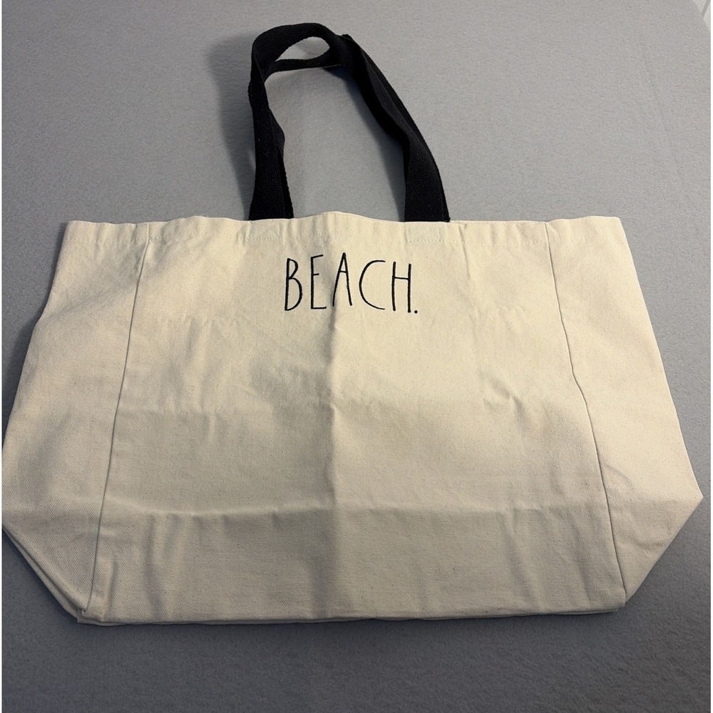 Rae Dunn Canvas Beach Tote Bag NWOT Summer Costal Beach